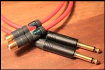 RCA_PROFILE SERIES to GOLD JACK PAIR
Made with the finest Canare GS6 coax 75 ohm low capacitance cable with Neutrik PROFILE series GOLD RCA Connectors at One End and Neutrik Gold 1/4 inch Jack at the other
NEUTRIK PROFILE PHONO...Here...
CANARE GS6... Here...

The Neutrik Profile are Hi Fi and stop the pop on plug in by always connecting the earth contact first using a spring loaded system
